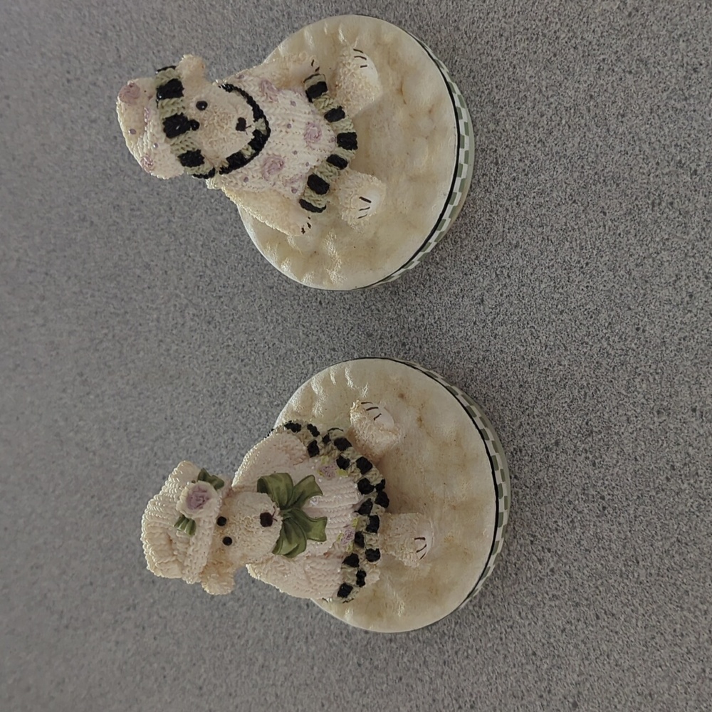 Adorable pair bear candle toppers